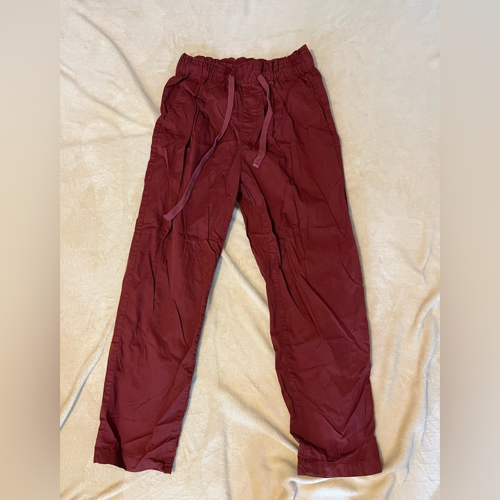 Loft orange/red pants with a synch waist